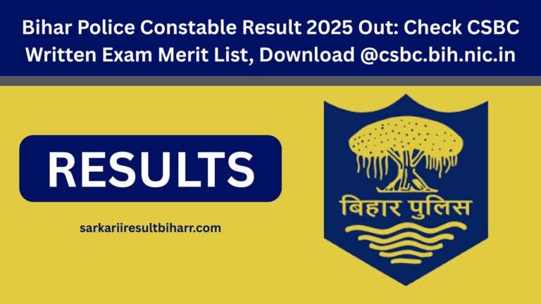 Bihar Police Constable Result 2025