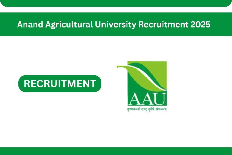 Anand Agricultural University Recruitment 2025