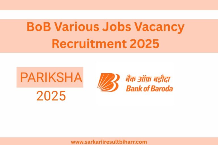 BoB Various Jobs Vacancy Recruitment 2025