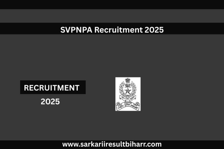 SVPNPA Recruitment 2025